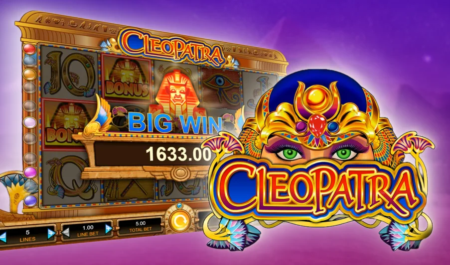 Cleopatra slot game with big win 