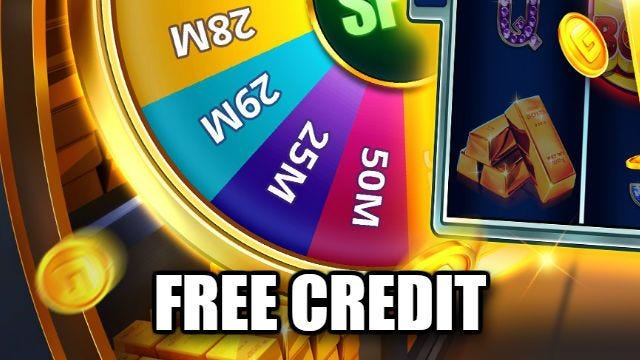 Casino wheel with free credit offer